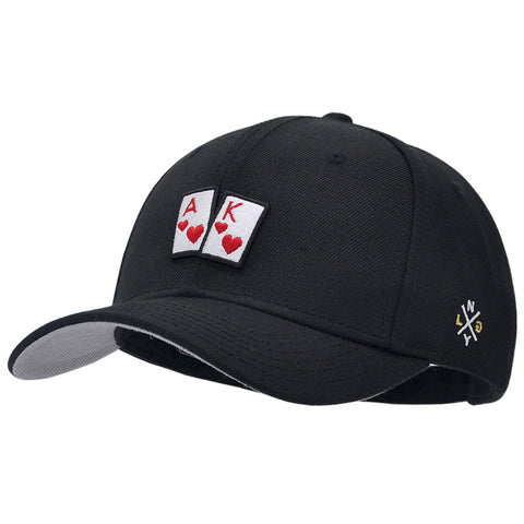 Poker Game Ace King Hearts Adjustable Cotton Baseball Hat Hip Hop Cap Unisex