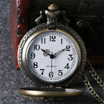 Classic Retro Engraved Royal Flush Antique Bronze Poker Pocket Watch