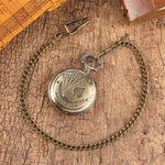 Classic Retro Engraved Royal Flush Antique Bronze Poker Pocket Watch
